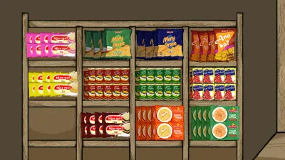 Narinig Mo Ba? shelf view with store goods arranged for the player to pick up